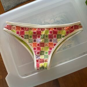 Lei Kinis Quilt Print Bikini Bottoms Small